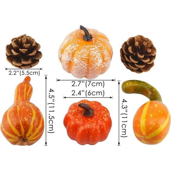 Mixture of Artificial Pumpkins, Lifelike Maple Leaves, Realistic Acorn (50pcs) - Picture 6 of 7